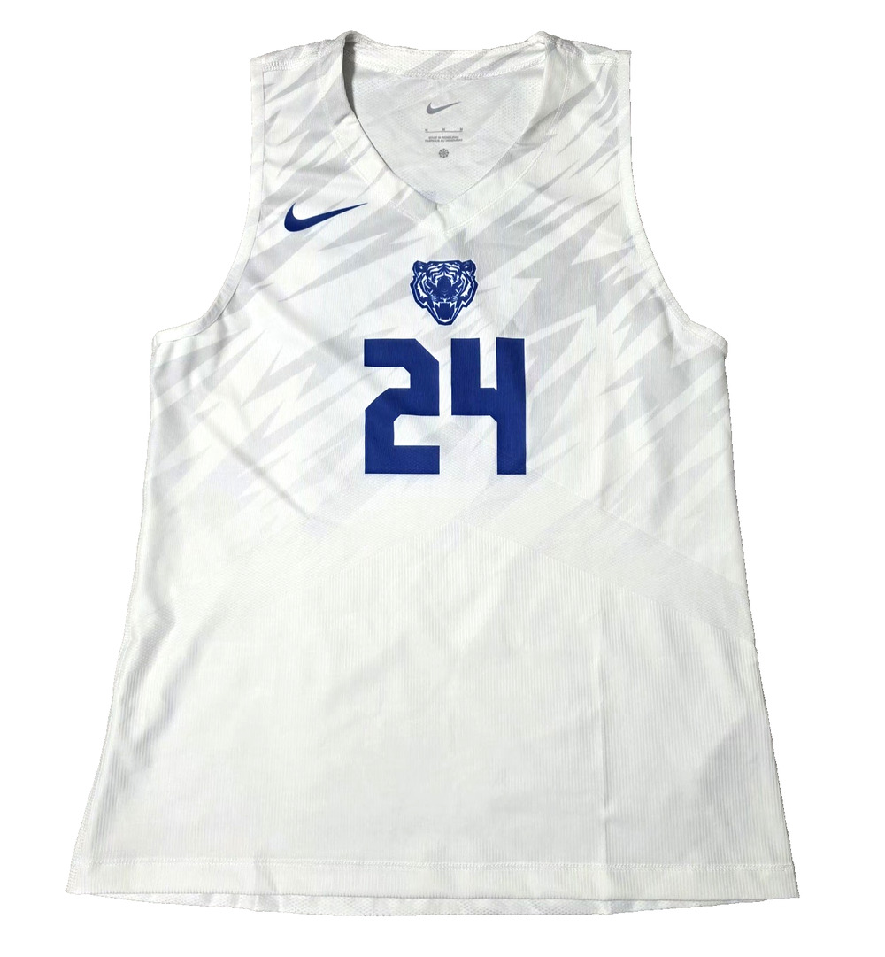 Nike Tigers #24 Basketball Jersey Men's Medium White/Blue